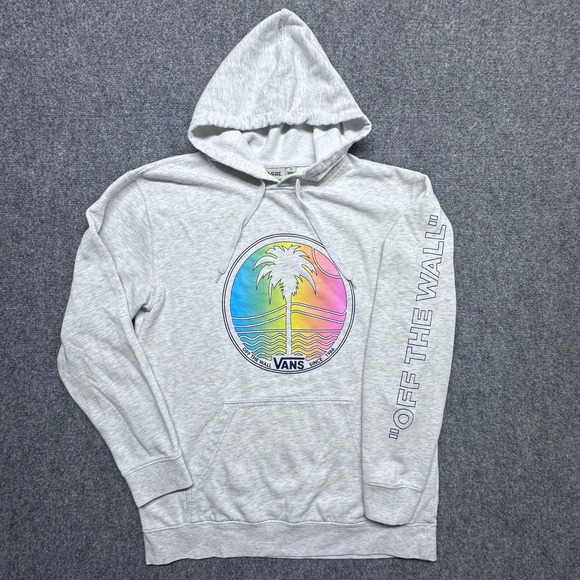 Vans Other - Vans Off The Wall Grey Palm Tree Graphic Hoodie Sweatshirt XL